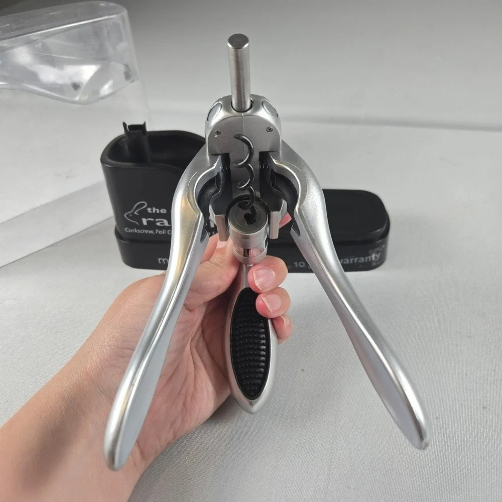 Metrokane Original Rabbit Lever Corkscrew‎ Wine Opener Set Foil Cutter Silver